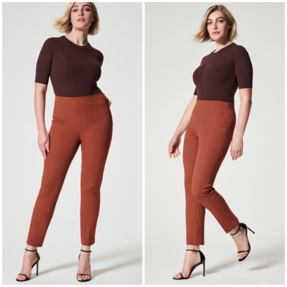SPANX Women's Straight Leg Pants in Brown